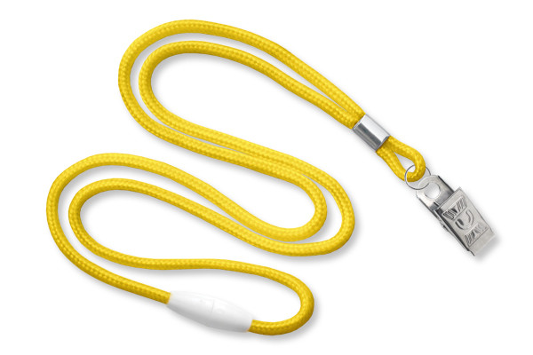 1/8" Breakaway Blank Lanyard w/Bulldog Clip (Yellow) 1