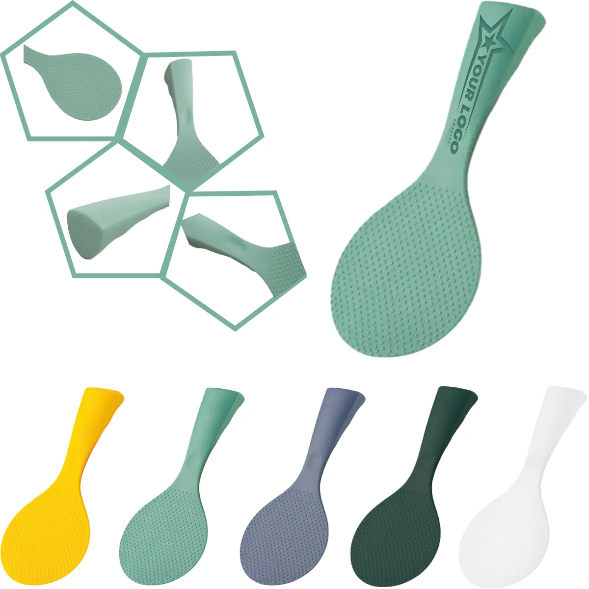Silicone Standing Non Stick Heat Resistant Rice Paddle 4