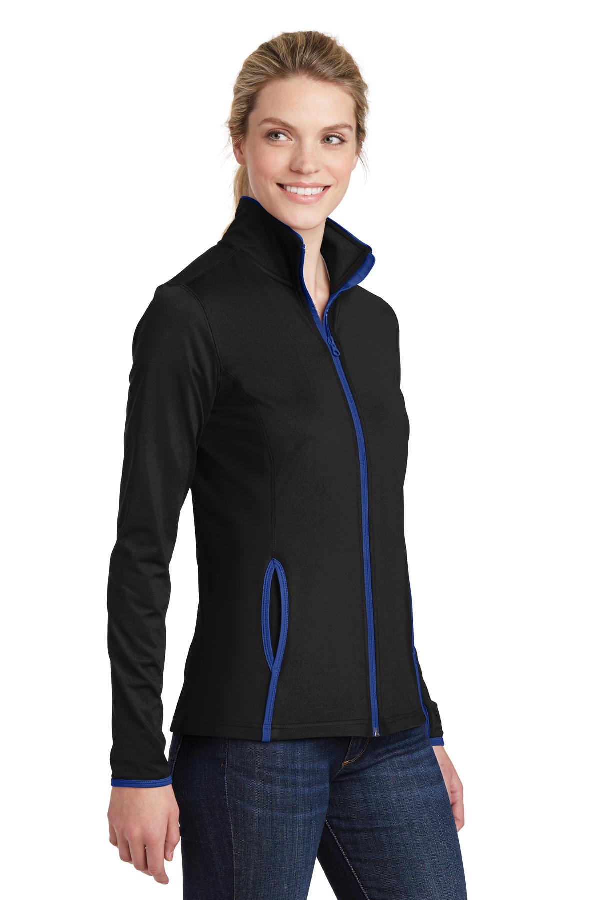 Sport-Tek Women's Sport-Wick Stretch Contrast Full-Zip Jacket. LST853 62