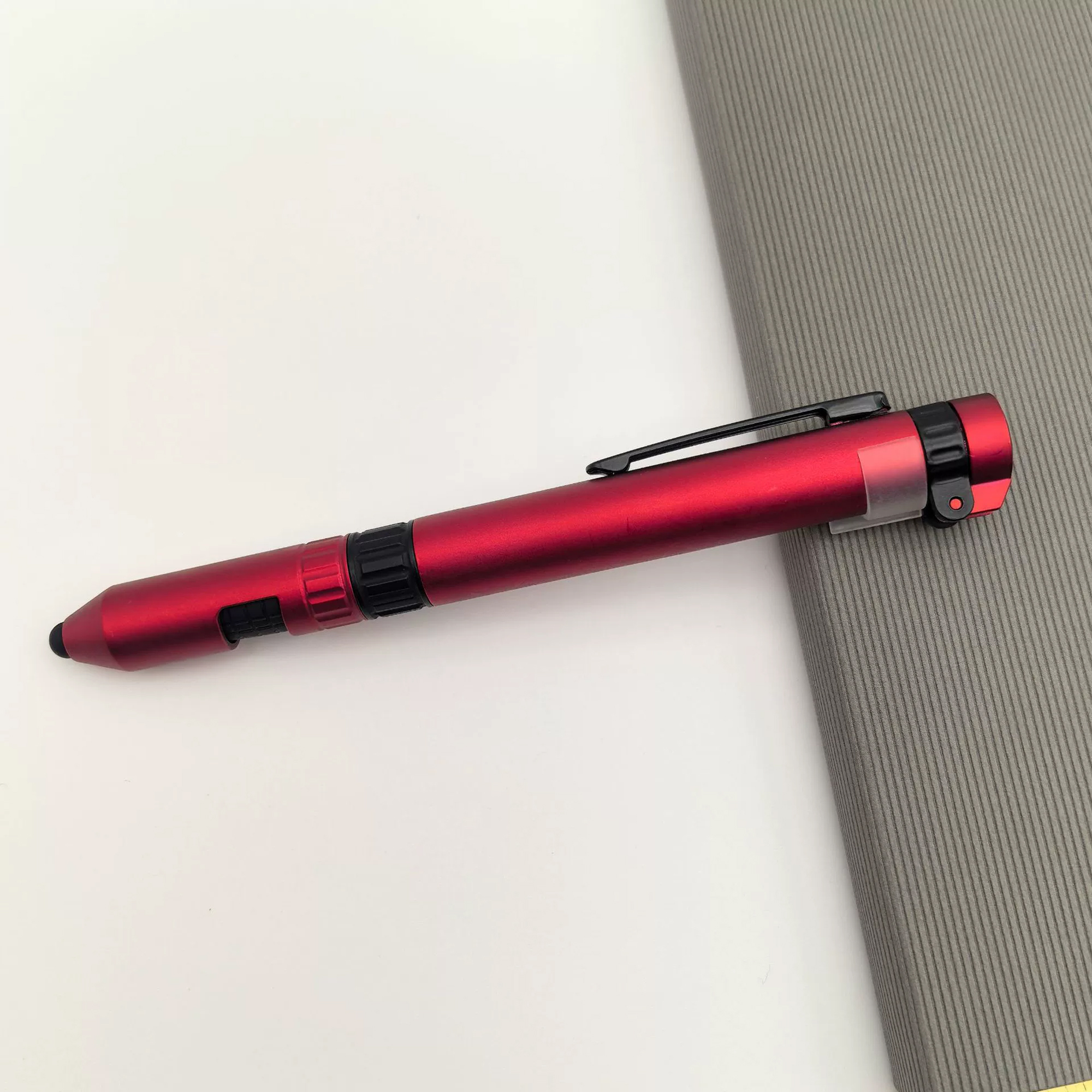 6 in 1 Multifunction Tool Ballpoint Pen with Outdoor Compass Screwdriver Torch Stylus Mobile Phone 8