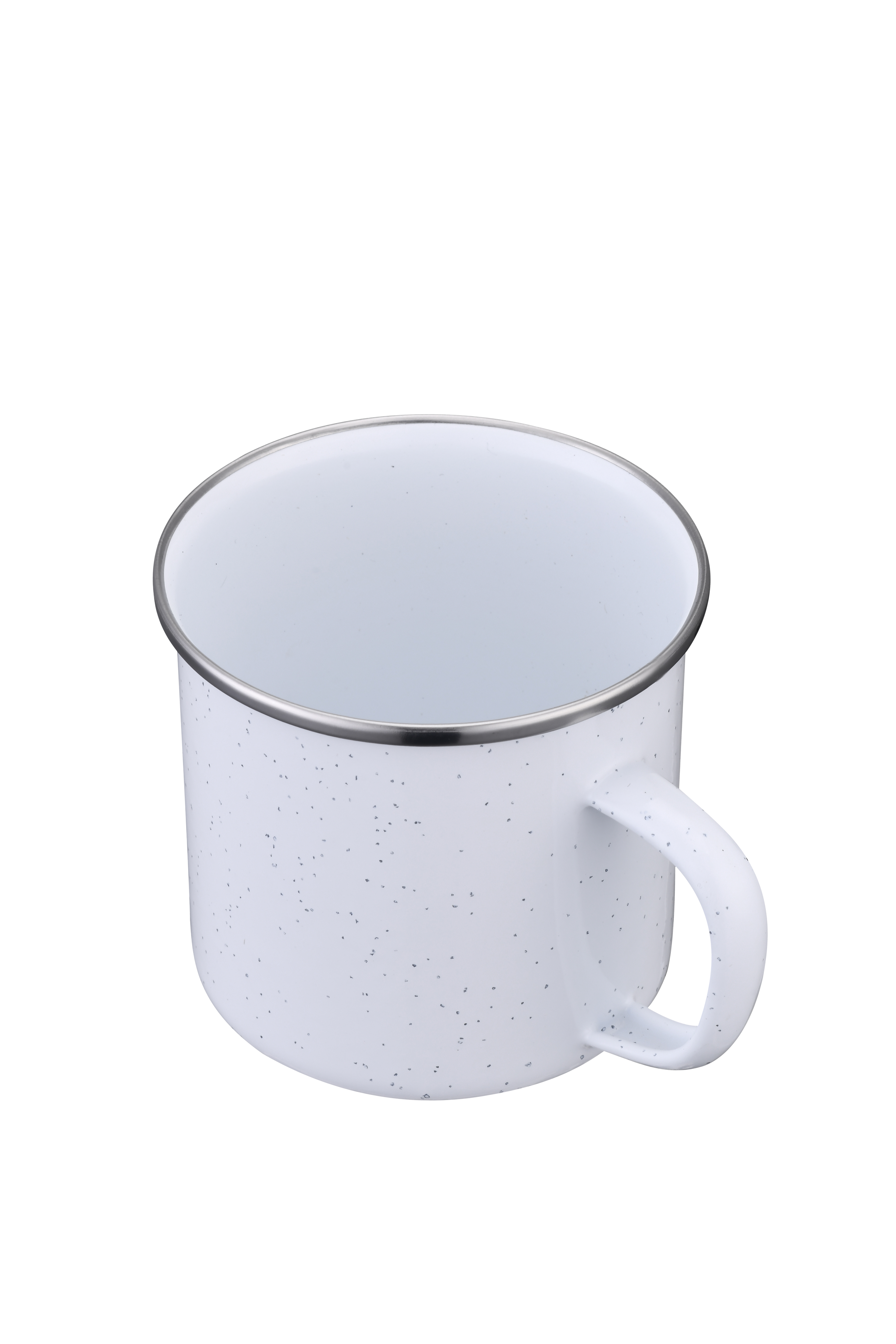 Endura 16 oz White Enamel Mug with SS Rim 2
