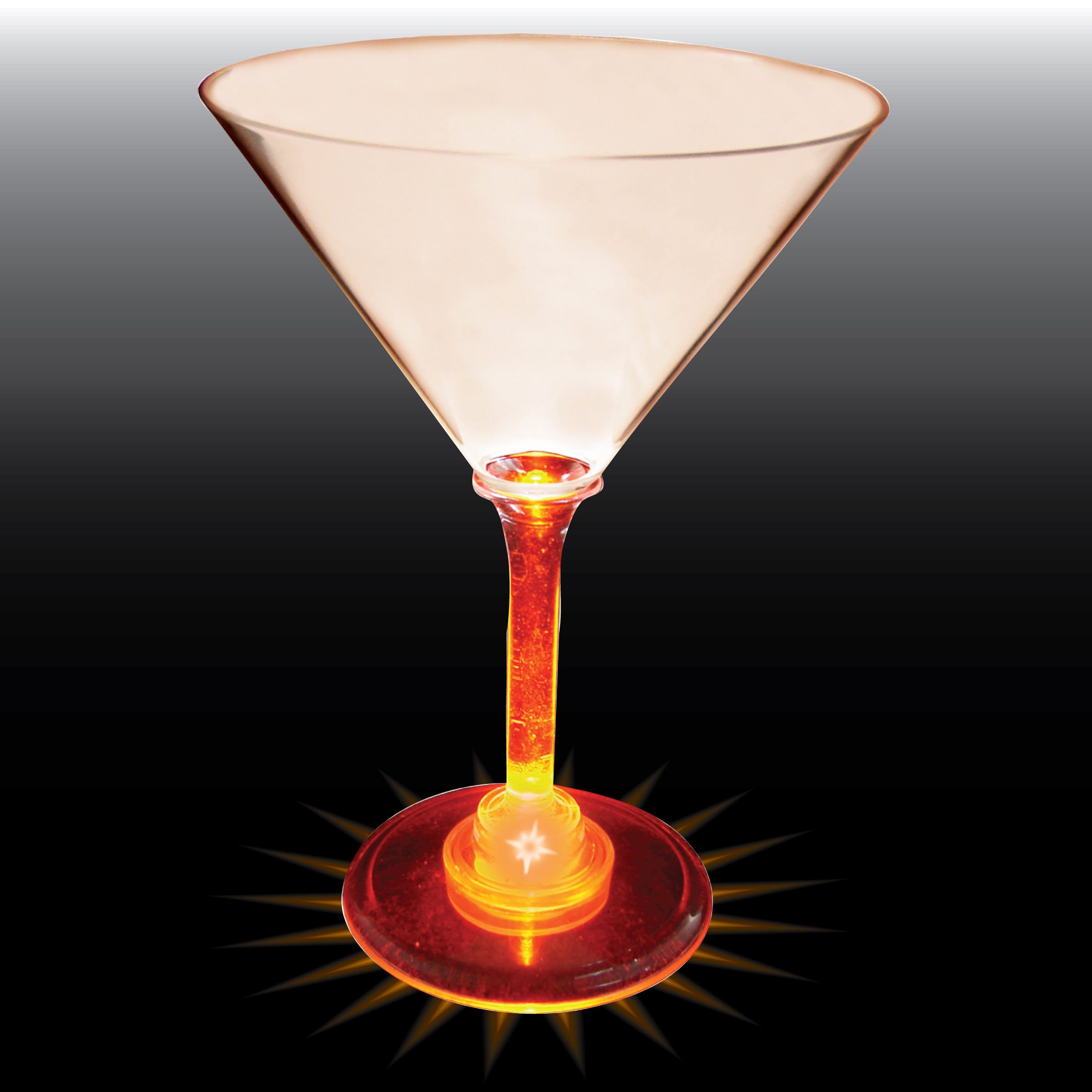 10oz Light Up Standard Stem Plastic Martini Glass