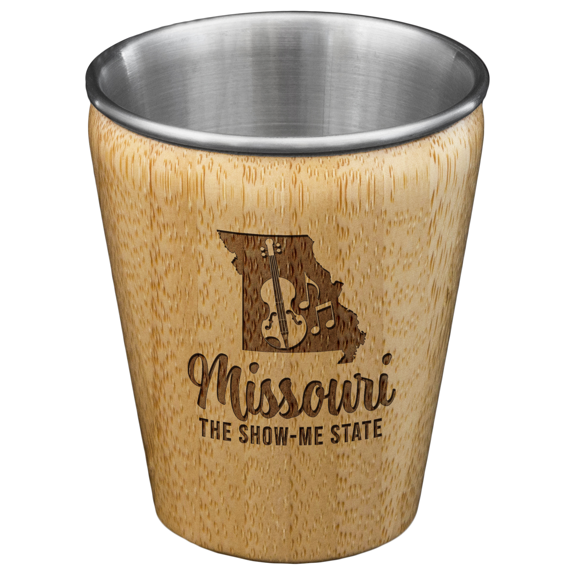Missouri State Bamboo and Stainless Steel Shot Glass