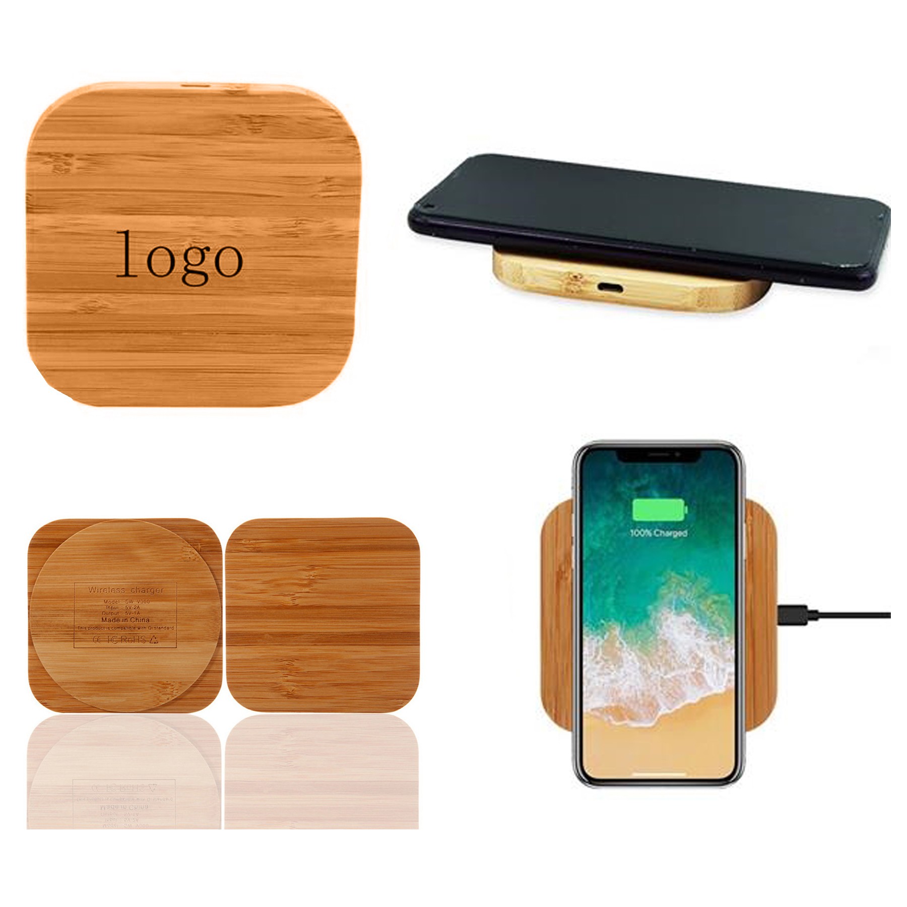Bamboo Wood Wireless Charger