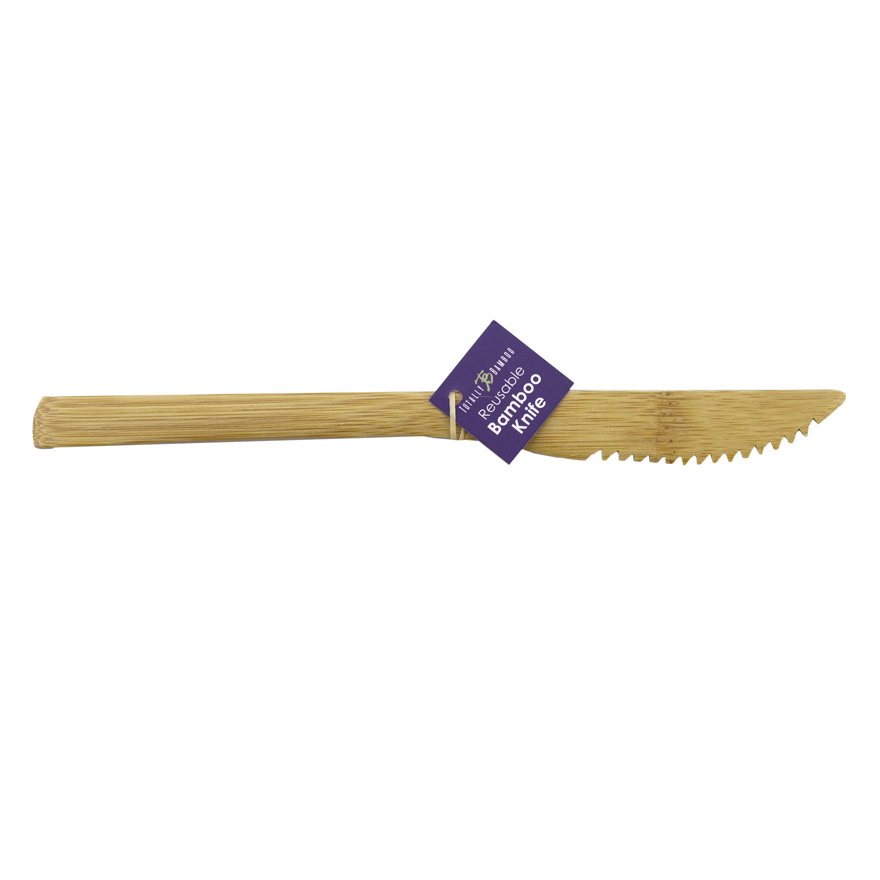 Reusable Bamboo Serrated 8" Knife, Dishwasher Safe 7