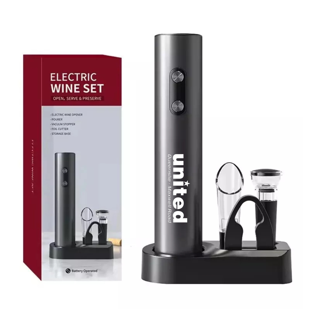 WineVault Electric Wine Opener Set with Pourer, Stopper & Storage Base 10