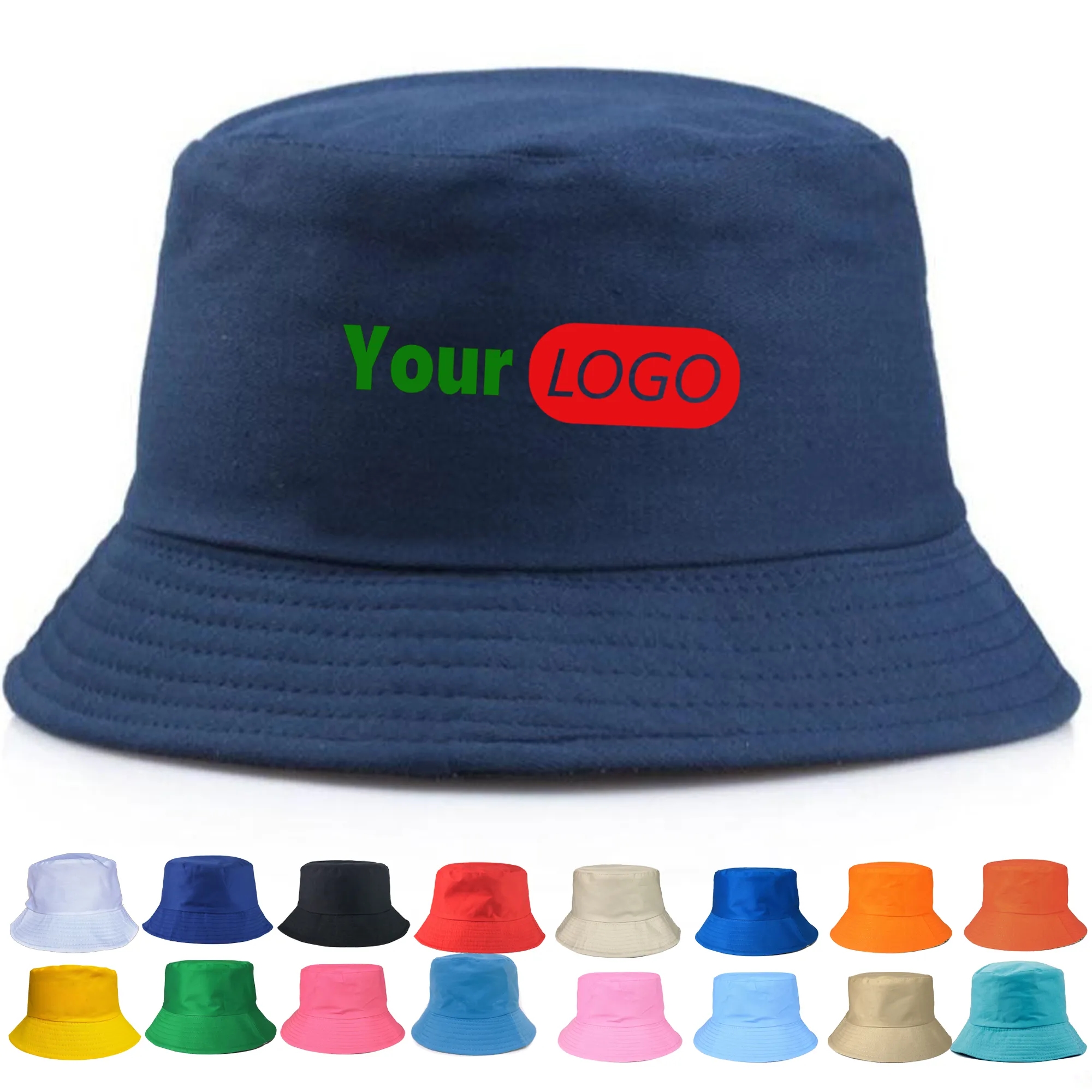Full Color Cotton Fisherman Bucket Hats 3