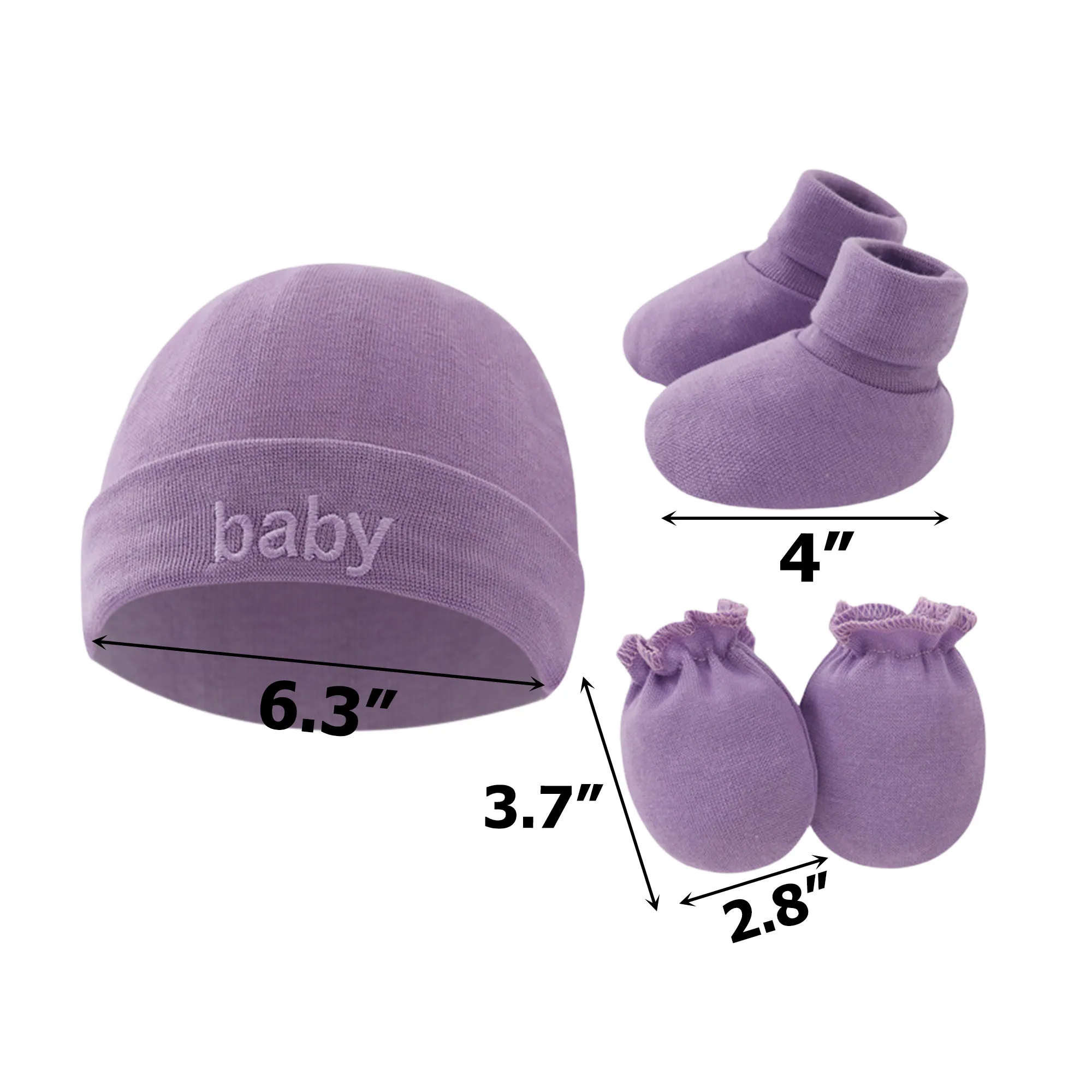 Double Layer Cotton Anti-Scratch Baby Cap Set 3