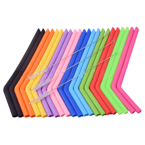 Reusable Silicone Drinking Straw Curved 3