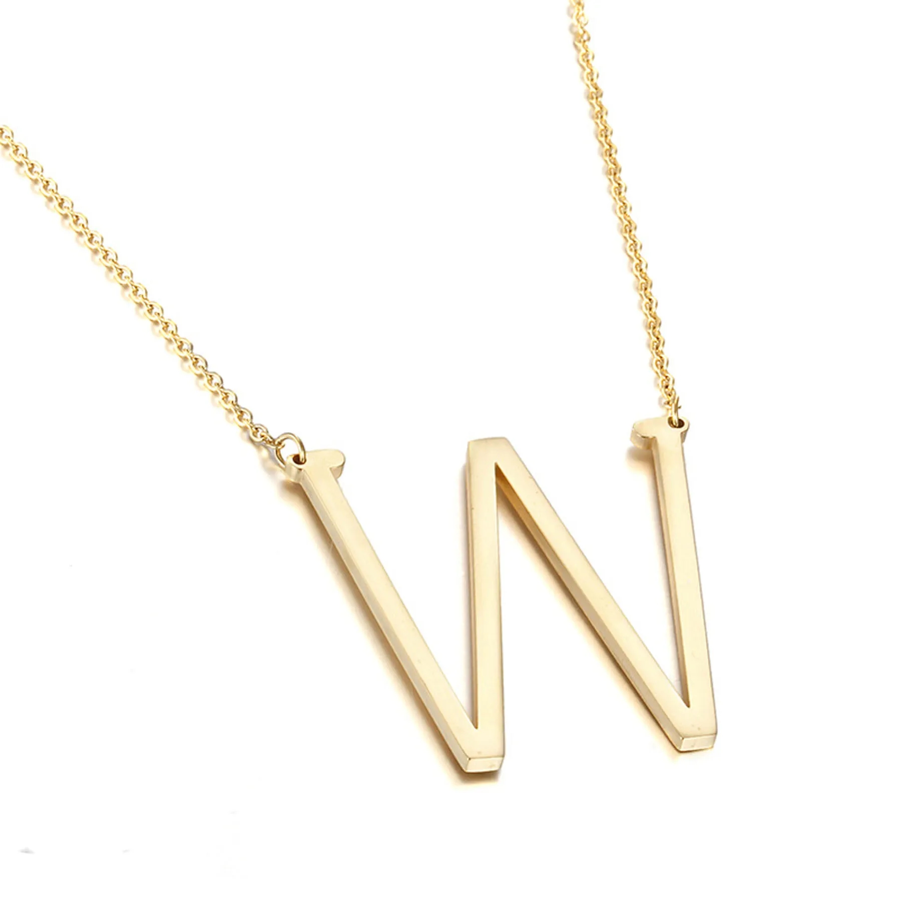 Minimalist Titanium Steel Alphabet Necklace 7