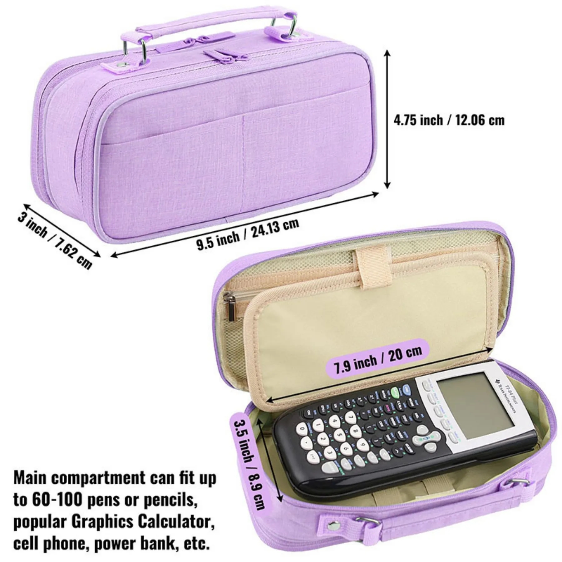 Big Pencil Pen Case with Handle Strap 5