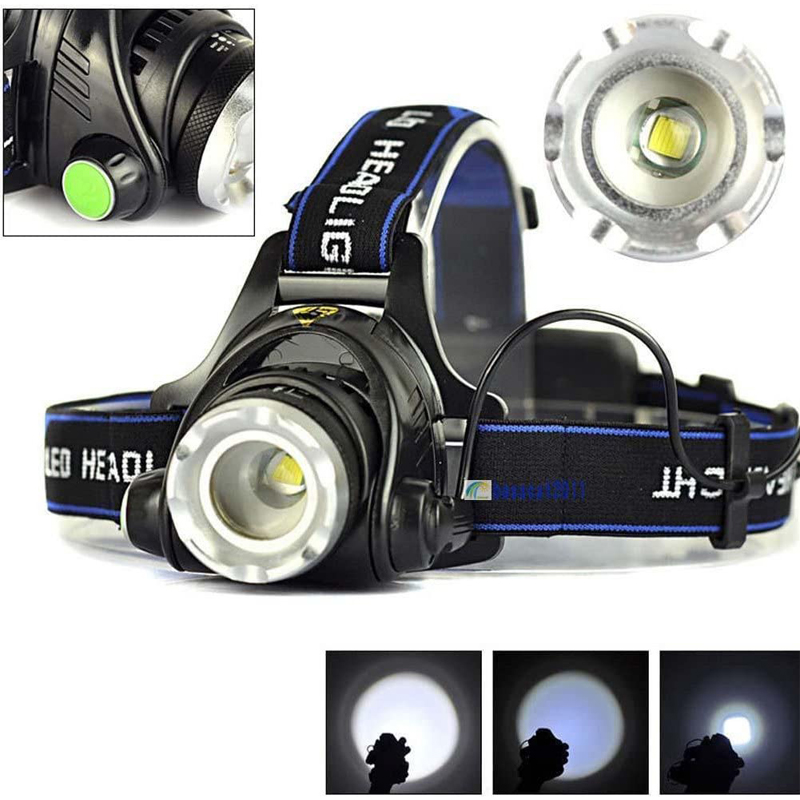 LED Headlamp Rechargeable 3 Modes 1800 Lumens CREE T6 Flashlight 3