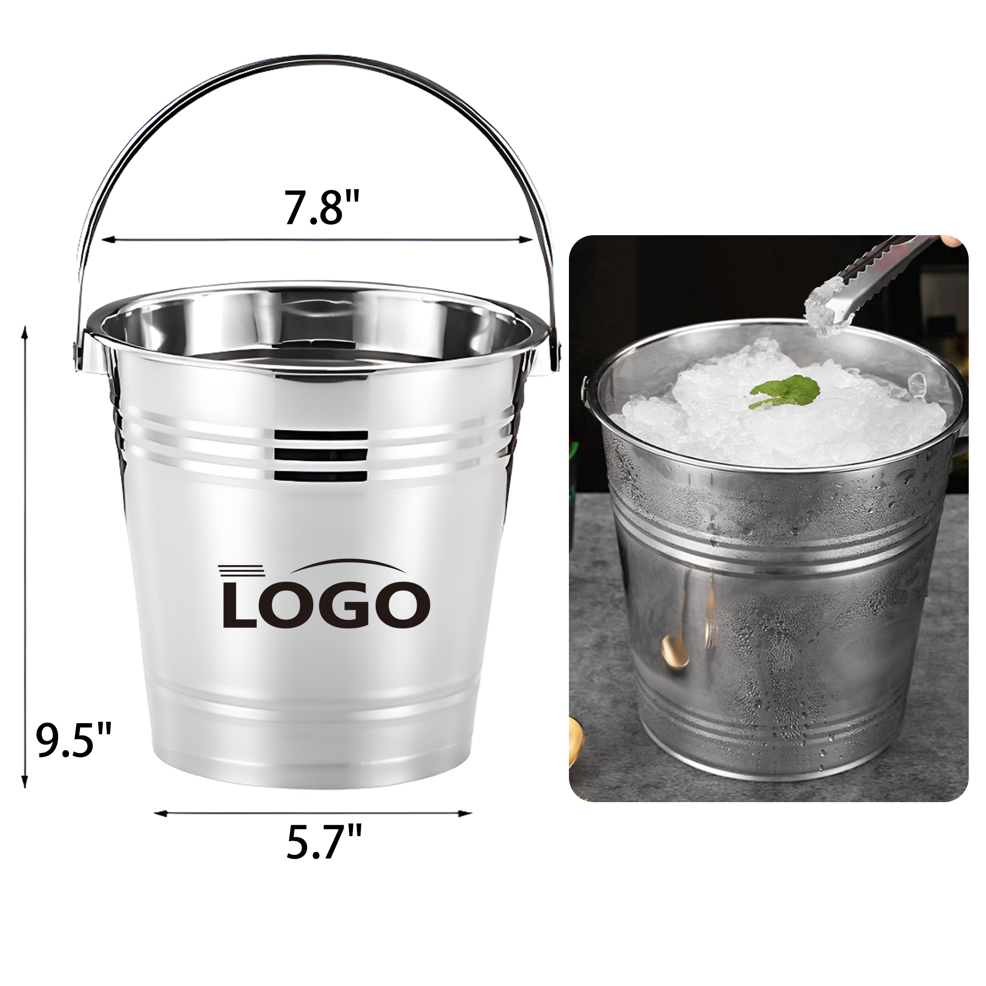 Insulated 4L Stainless Steel Beer Wine Ice Bucket 1