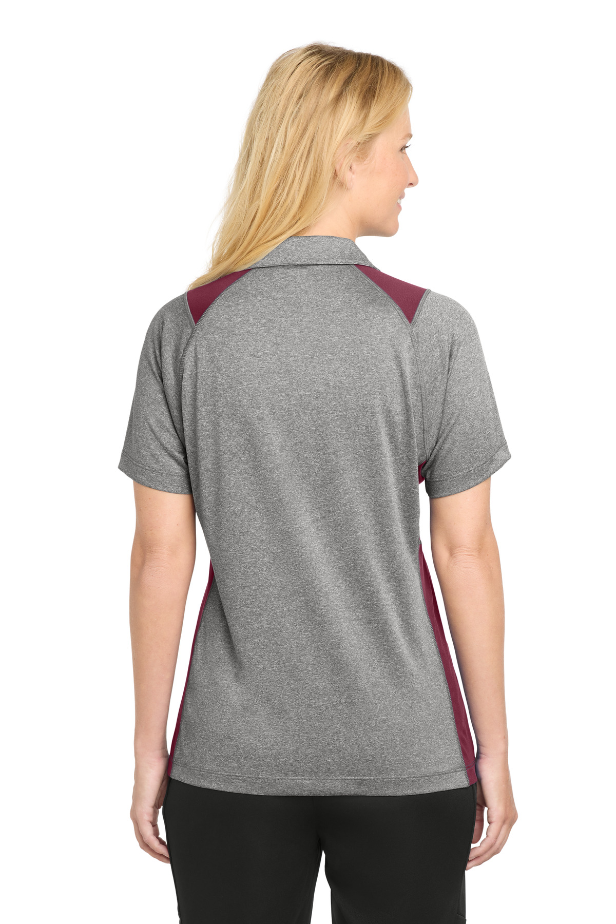 Sport-Tek Women's Heather Colorblock Contender Polo. LST665 68