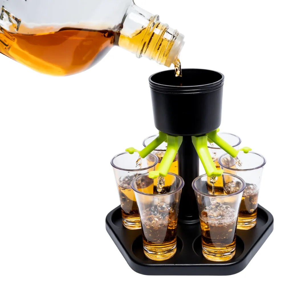 6 Glass Shot Dispenser with Tray 5