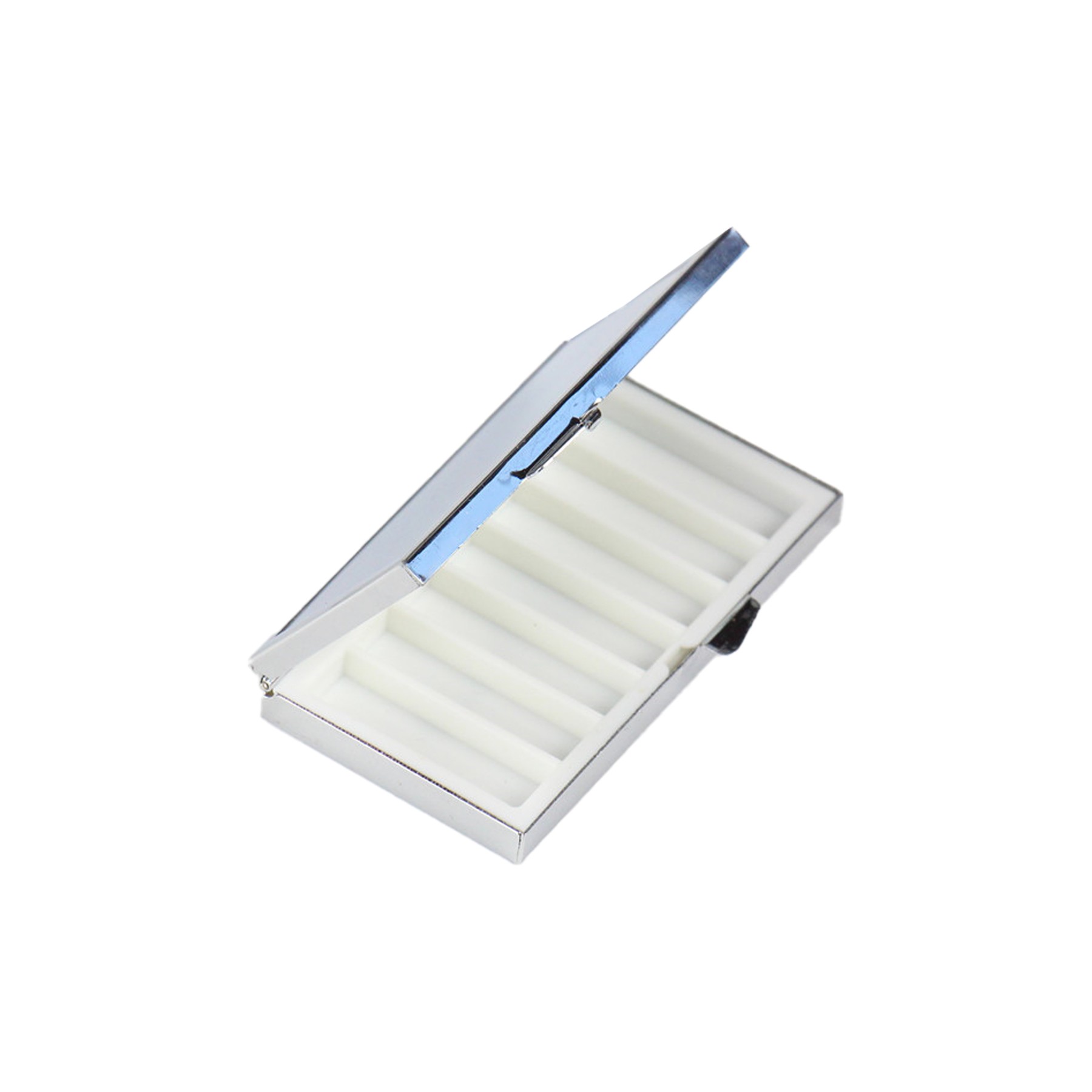 7-Slot Portable Metal Pill Box w/Mirror 5