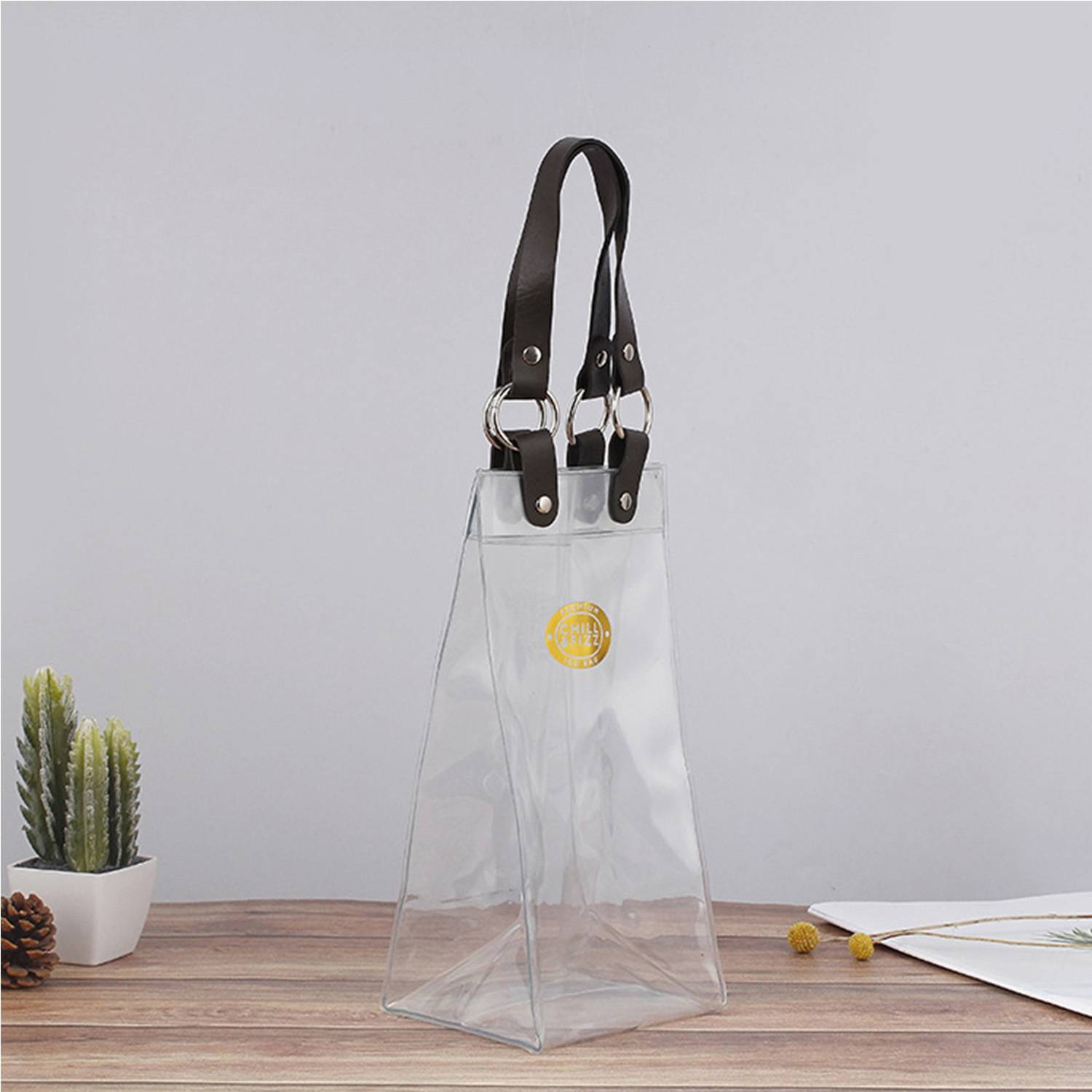 Clear PVC Wine Gift Bag w/ Handle 5