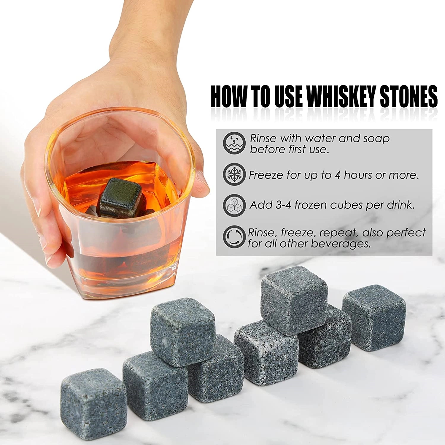 Whiskey Rocks Gift Set 4