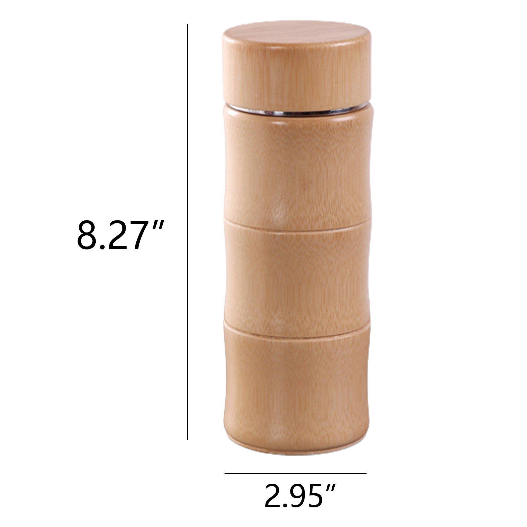 15Oz Bamboo Stainless Steel Straight Cup 2