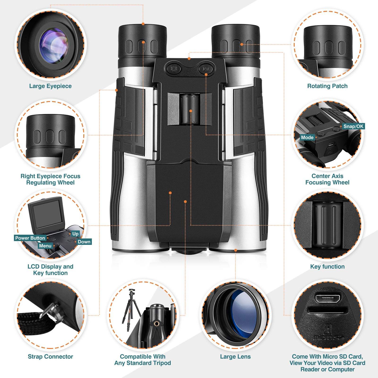 HD Multi-Function Outdoor Binoculars w/Night Vision & Camera 5