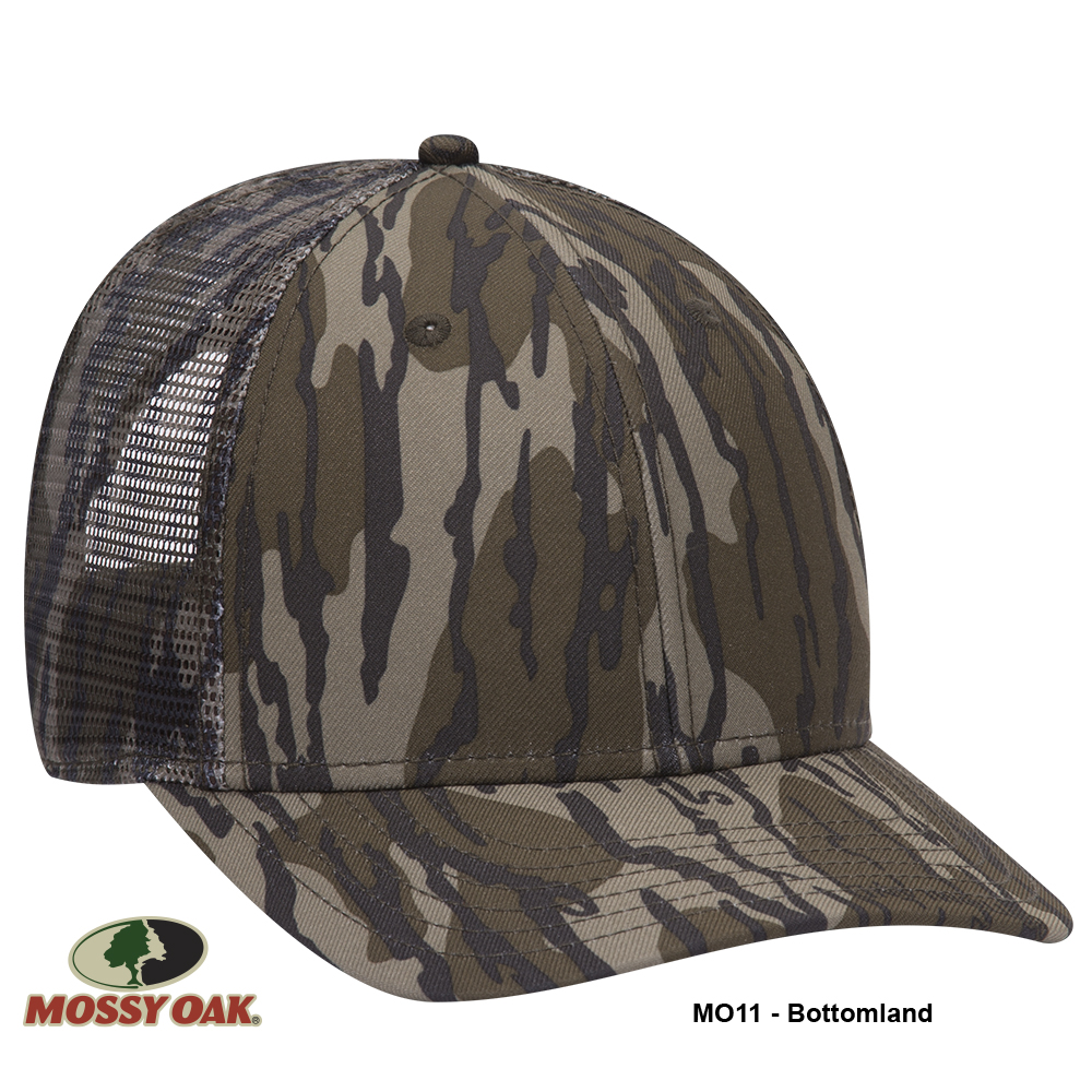 OTTO CAP® Mossy Oak Camouflage Superior Polyester Twill 6 Panel Low Profile Mesh Back Trucker Hat 13