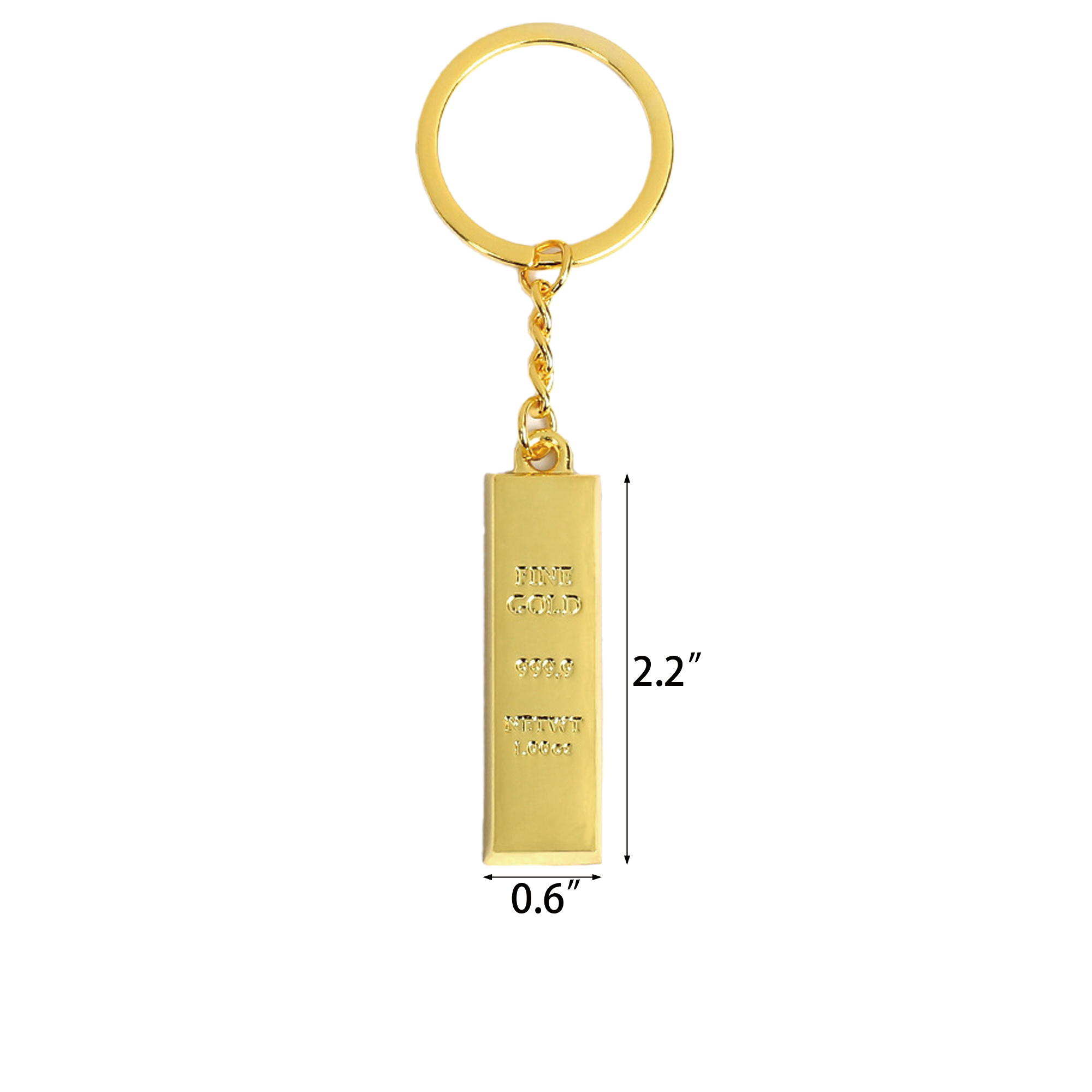 Custom Miniature Gold Bar Shaped Keychain 2