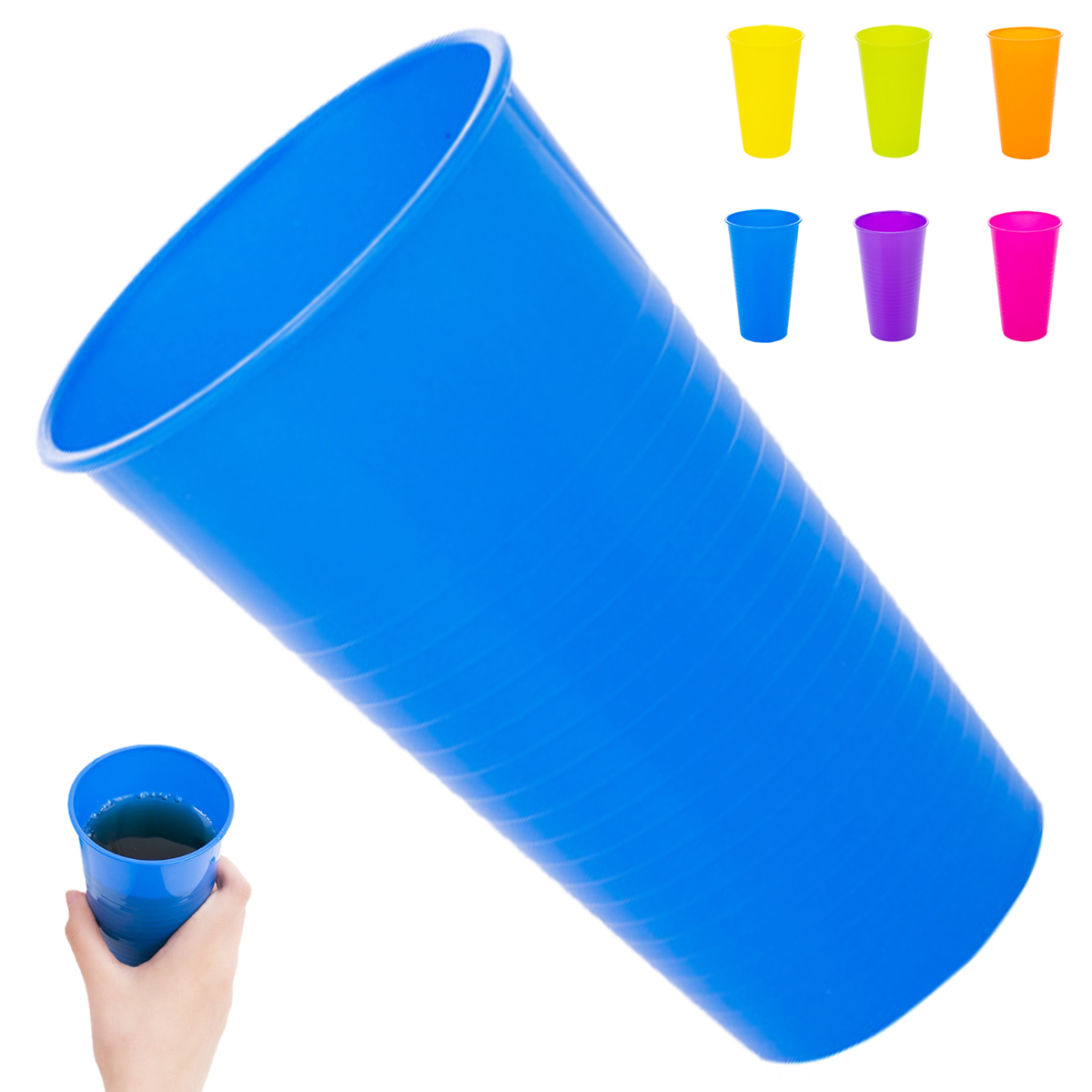 13Oz. Durable Stackable Plastic Beverage Cup with Ribbed 9