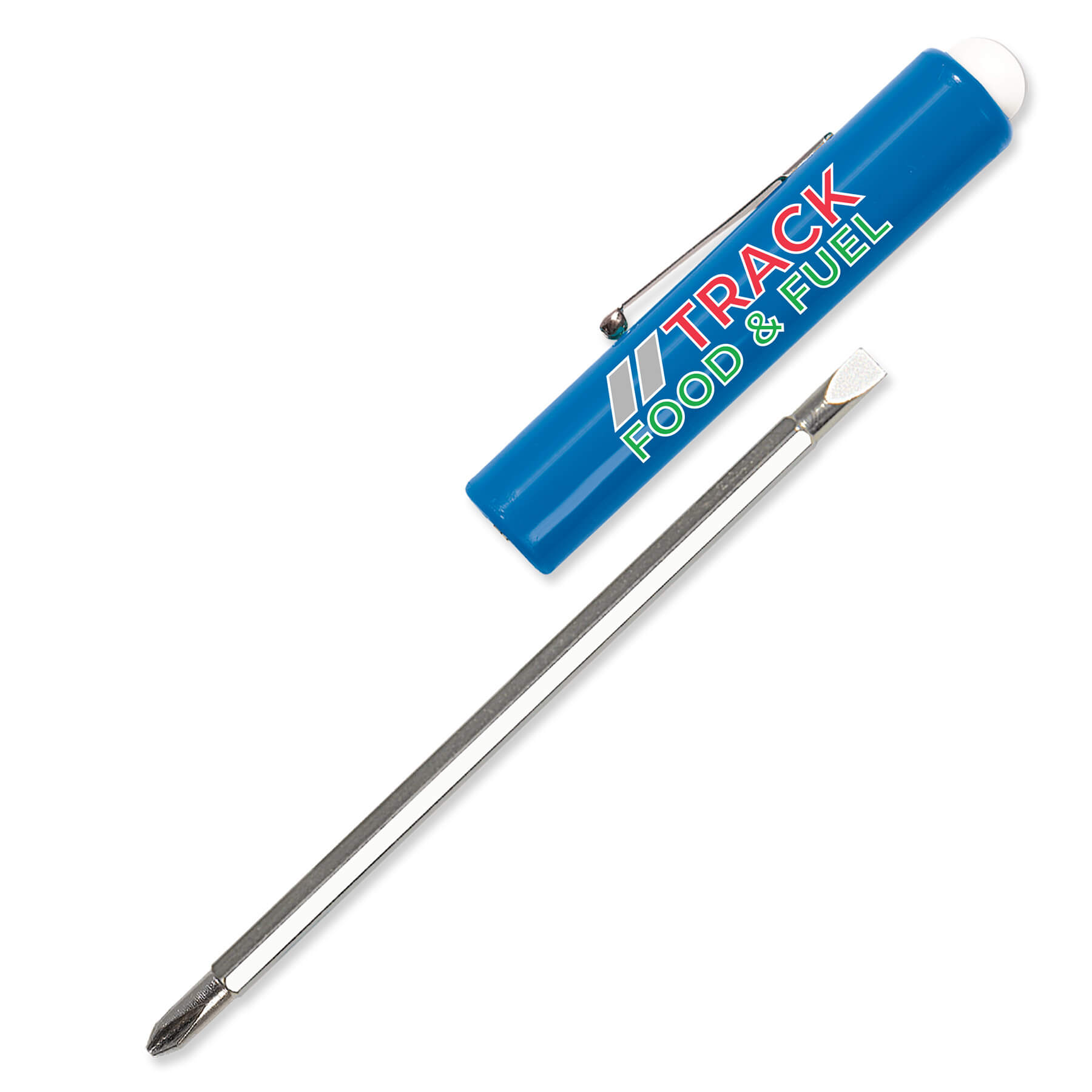 Jumbo Pocket Screwdriver Reversible Flat Blade + Button 44