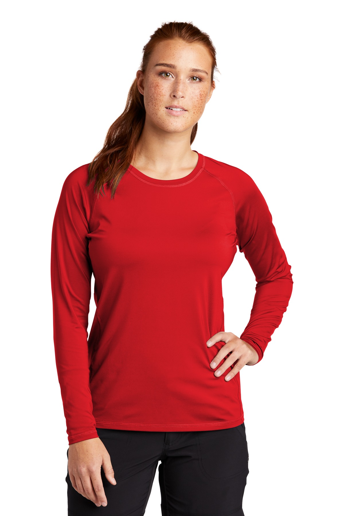 Sport-Tek Women's Long Sleeve Rashguard Tee. LST470LS 35