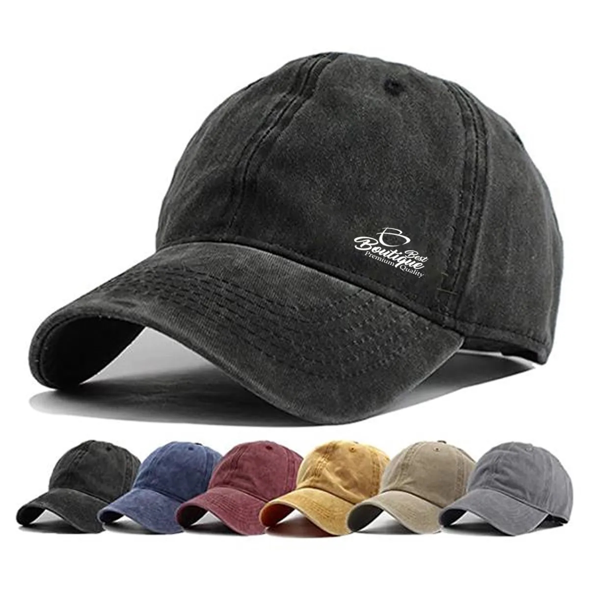Unisex Vintage Washed Distressed Adjustable Baseball Cap 5