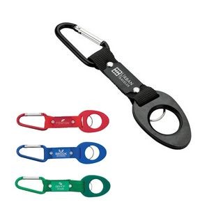 Functional Carabiner Keyring Bottle Holder With Strap And Metal Plate 10