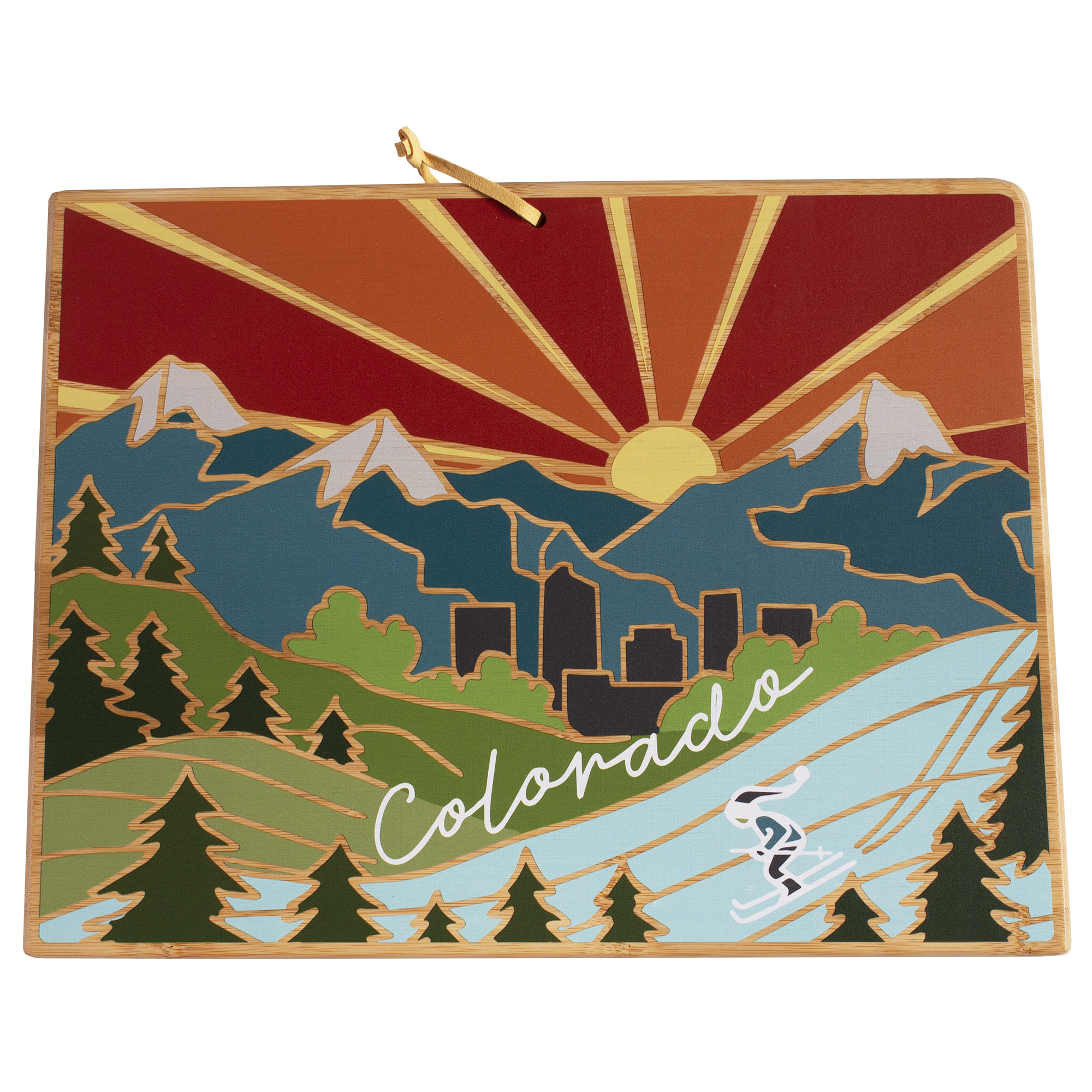 Colorado State Shaped Cutting and Serving Board with Artwork by Summer Stokes