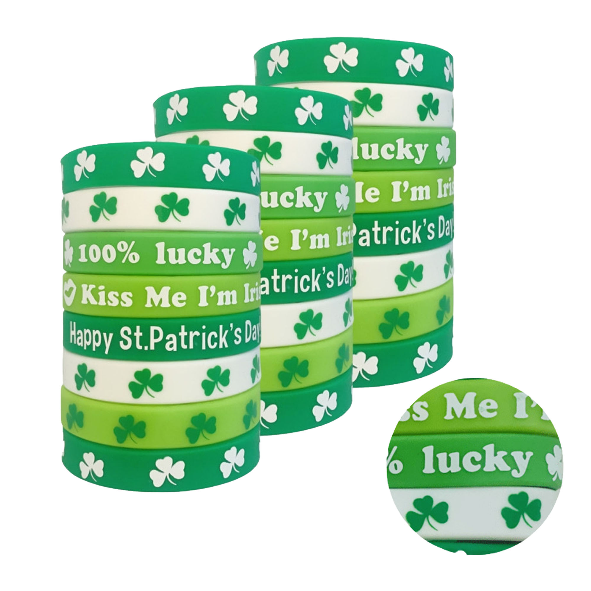 St. Patrick's Day Silicone Wristband Set(6 Wristbands) 6