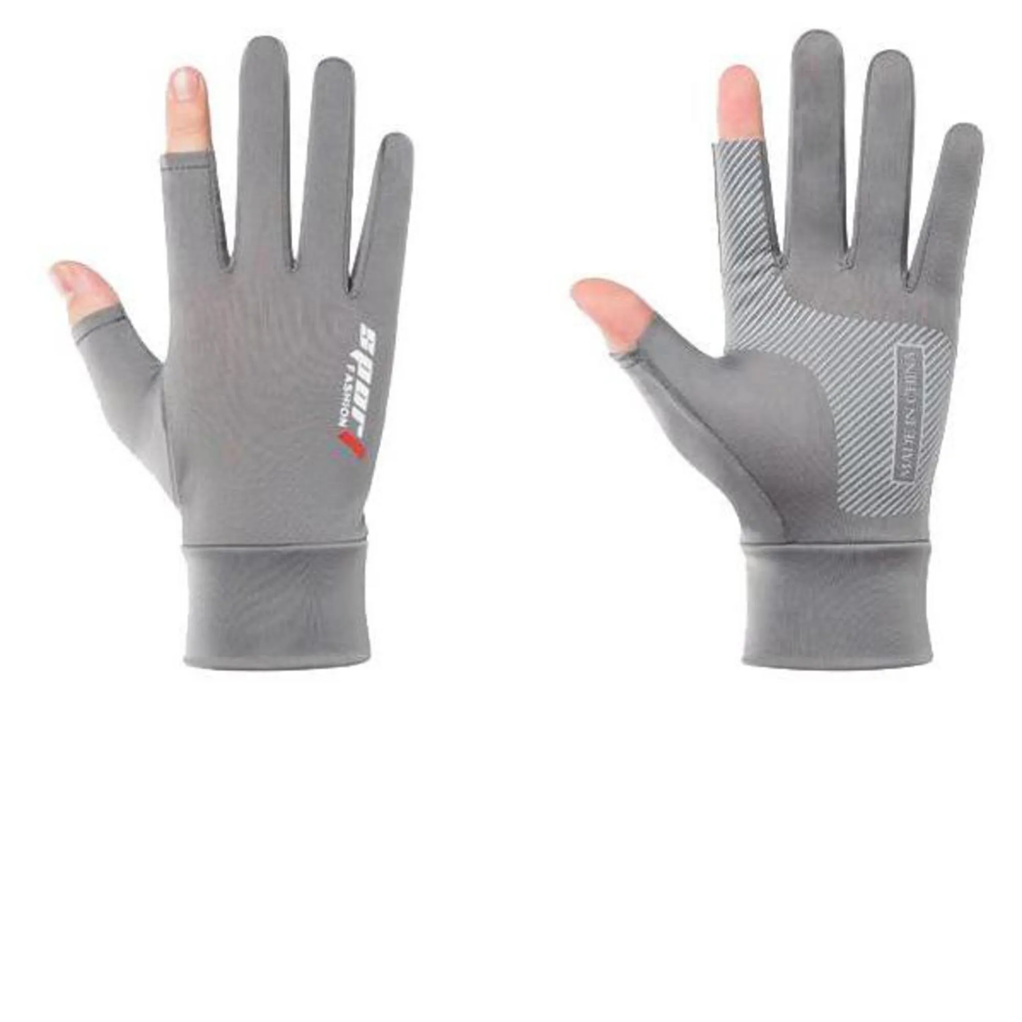 Summer Ice Silk Anti slip Dew Two Finger Gloves 5