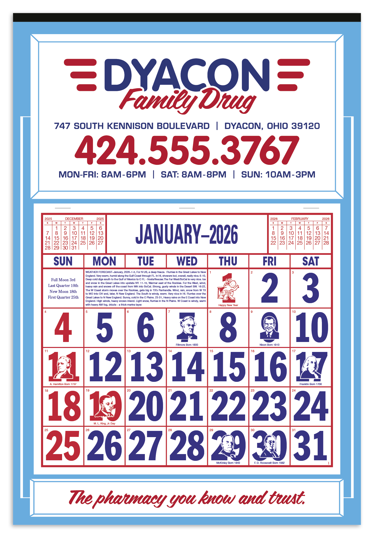 Skinner & Kennedy® Apron Calendar 31