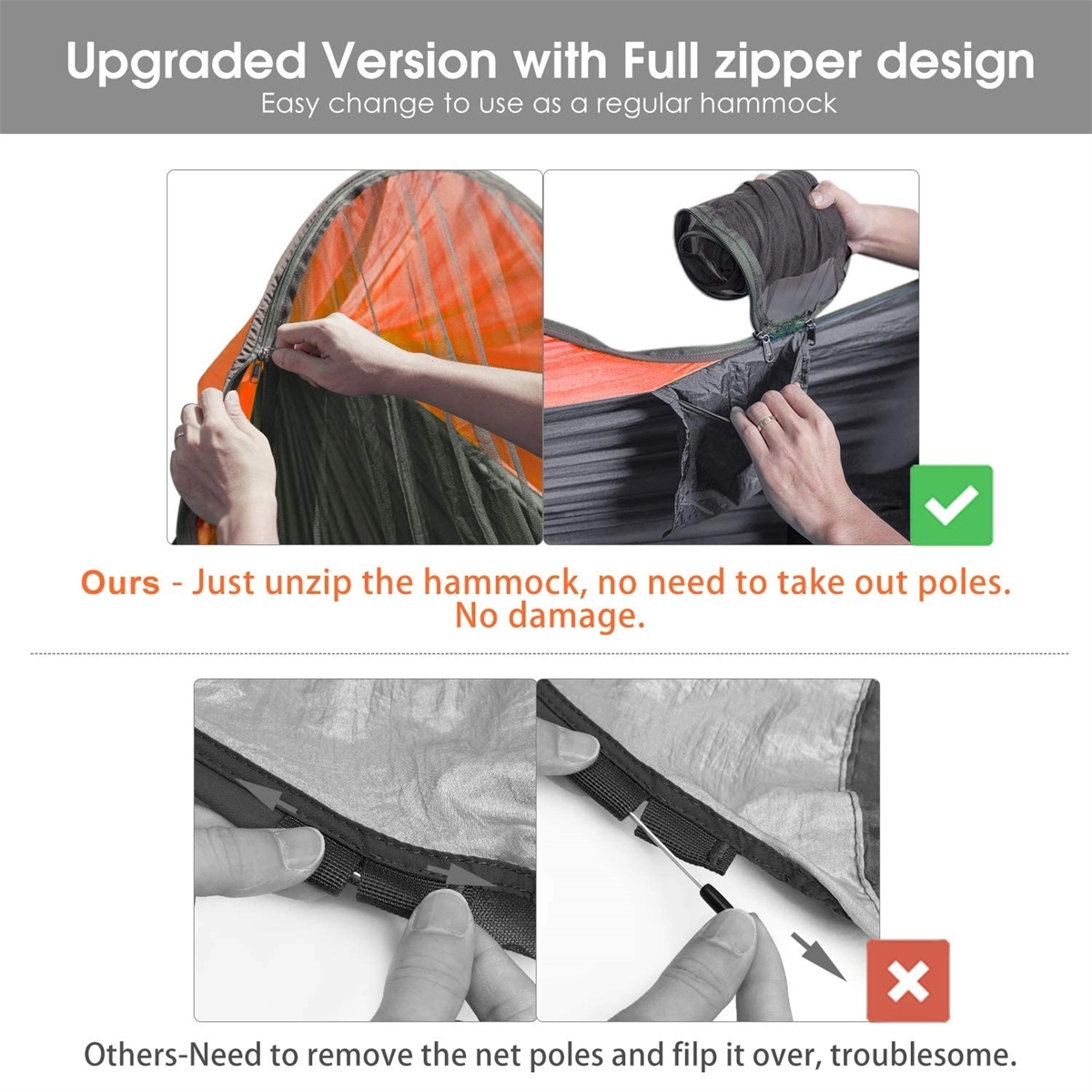 Camping Hammock with Mosquito Net 7