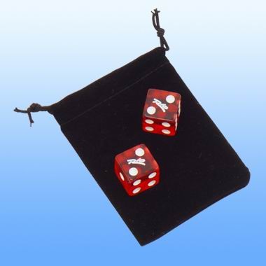 2 DICES IN A VELVET POUCH 2