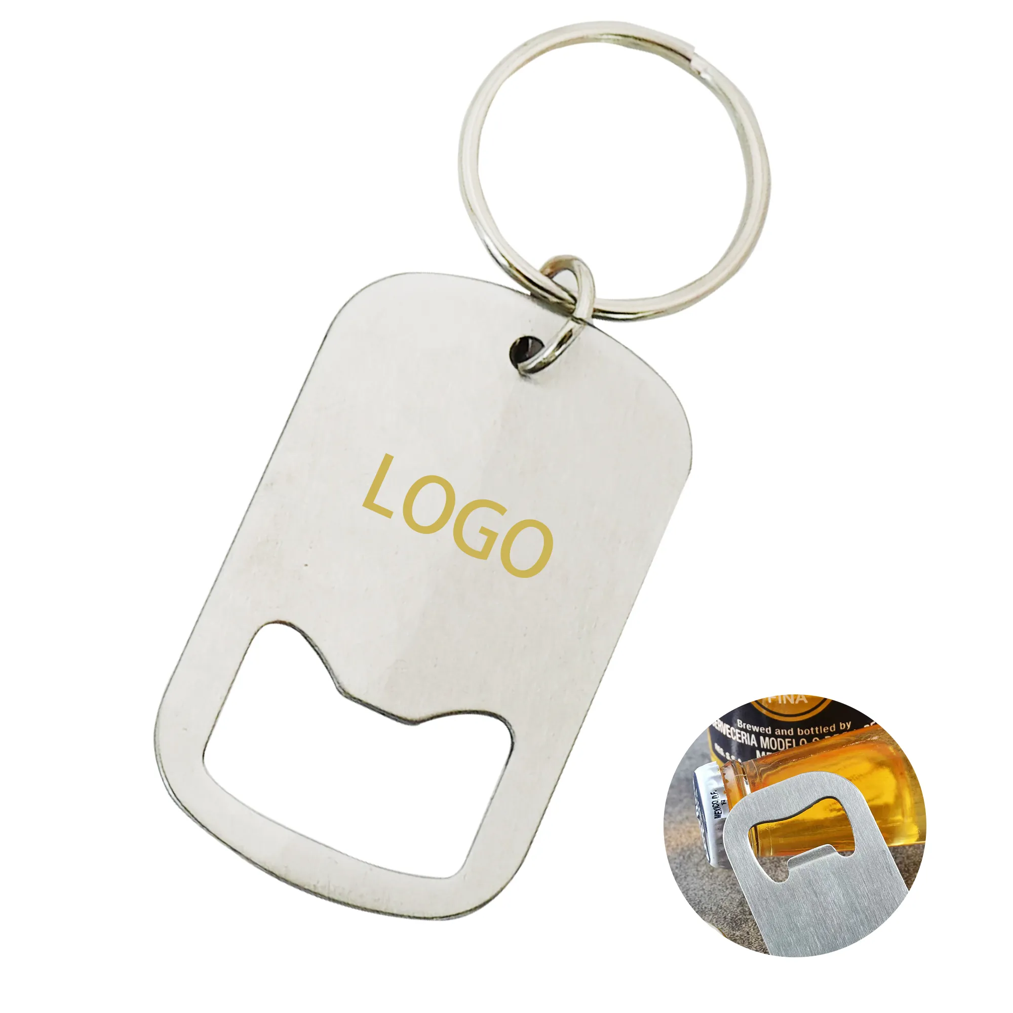 MOQ 50 Stainless Steel Multifunctional Bottle Opener Keychai 2