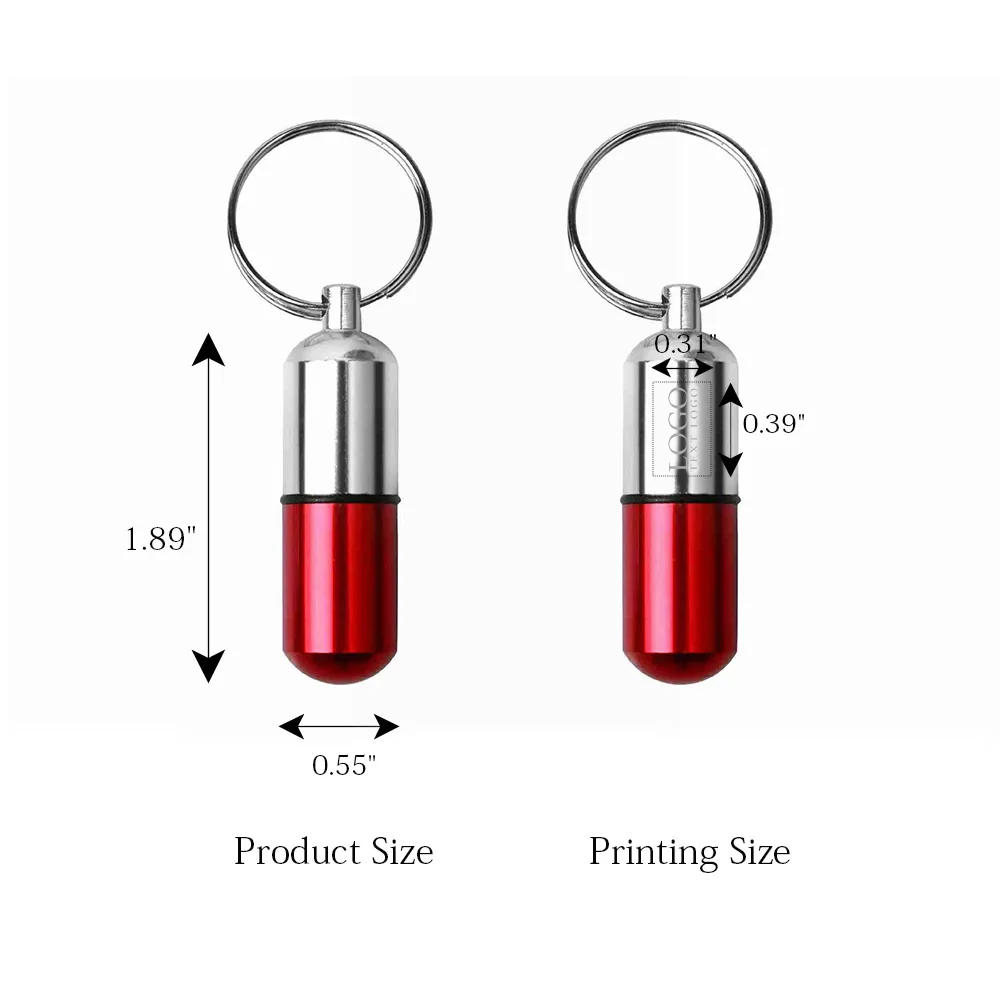 Custom Aluminium Pill Case Keychain 9