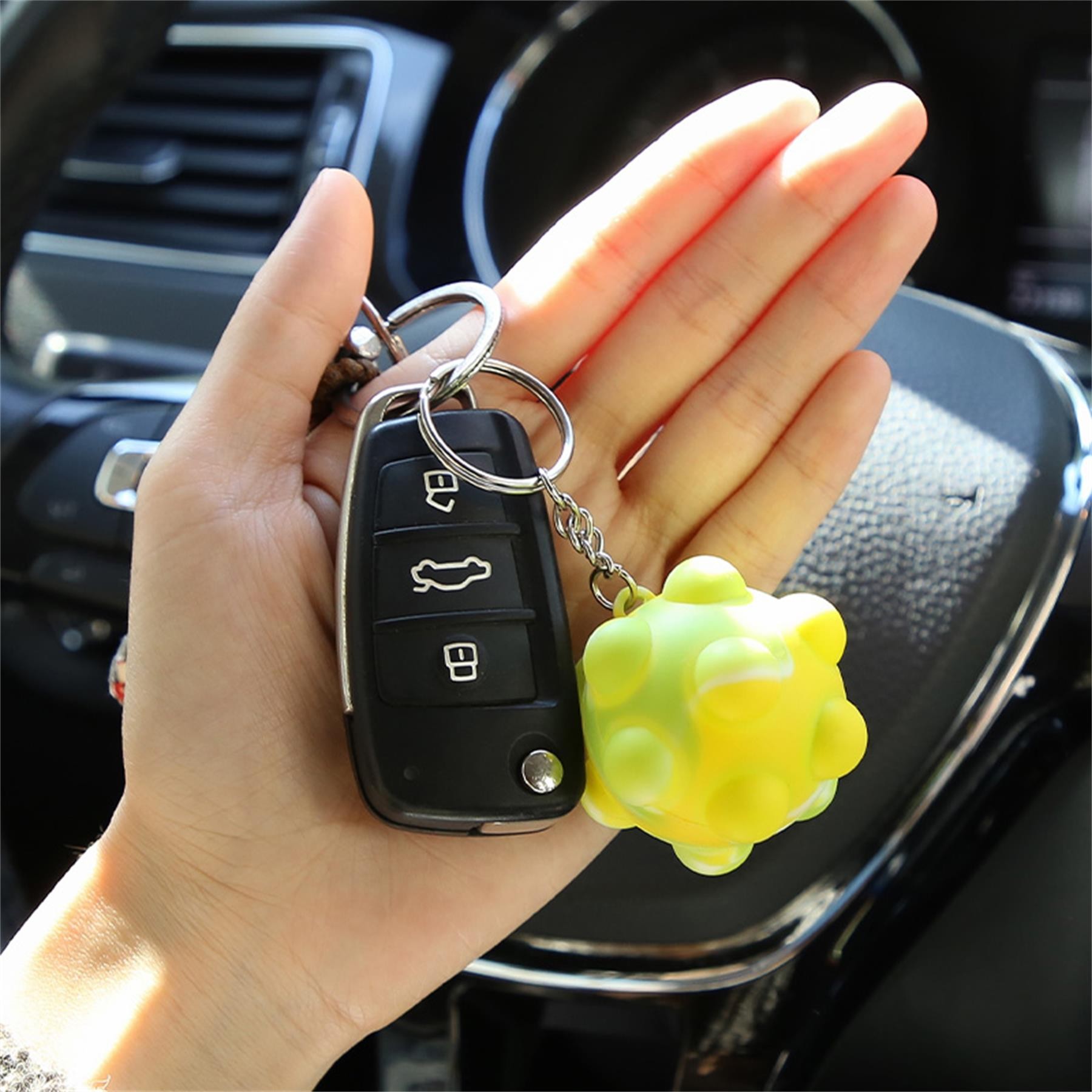 Push Bubble Squeeze Ball Toy Key Chain 11