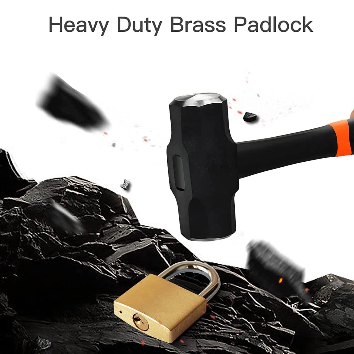 Solid Brass Padlock With Key 2''(50Mm) Wide Lock Body 4