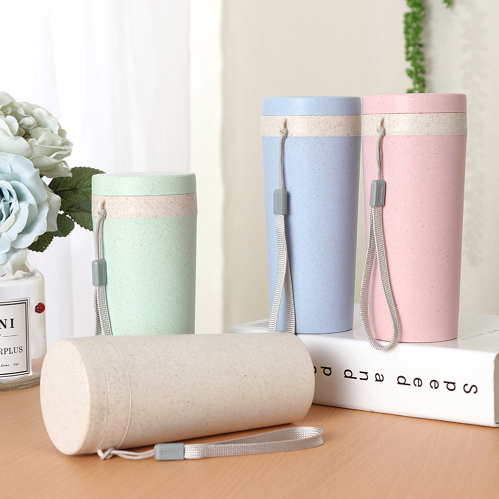 Plant-Based Straw Fiber Water Bottle(300ml) 4