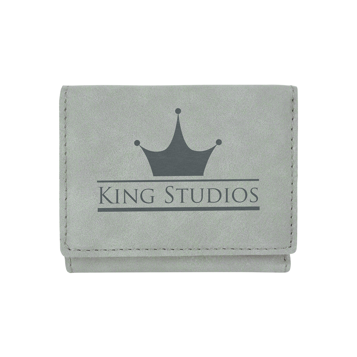 Gray Leatherette Trifold Wallet