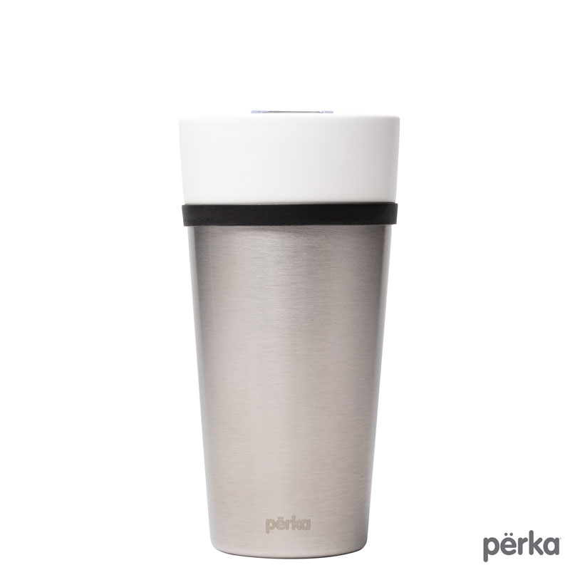 Perka® Linden 14 oz. Double Wall Ceramic Tumbler w/  Stainless Steel Outer 24