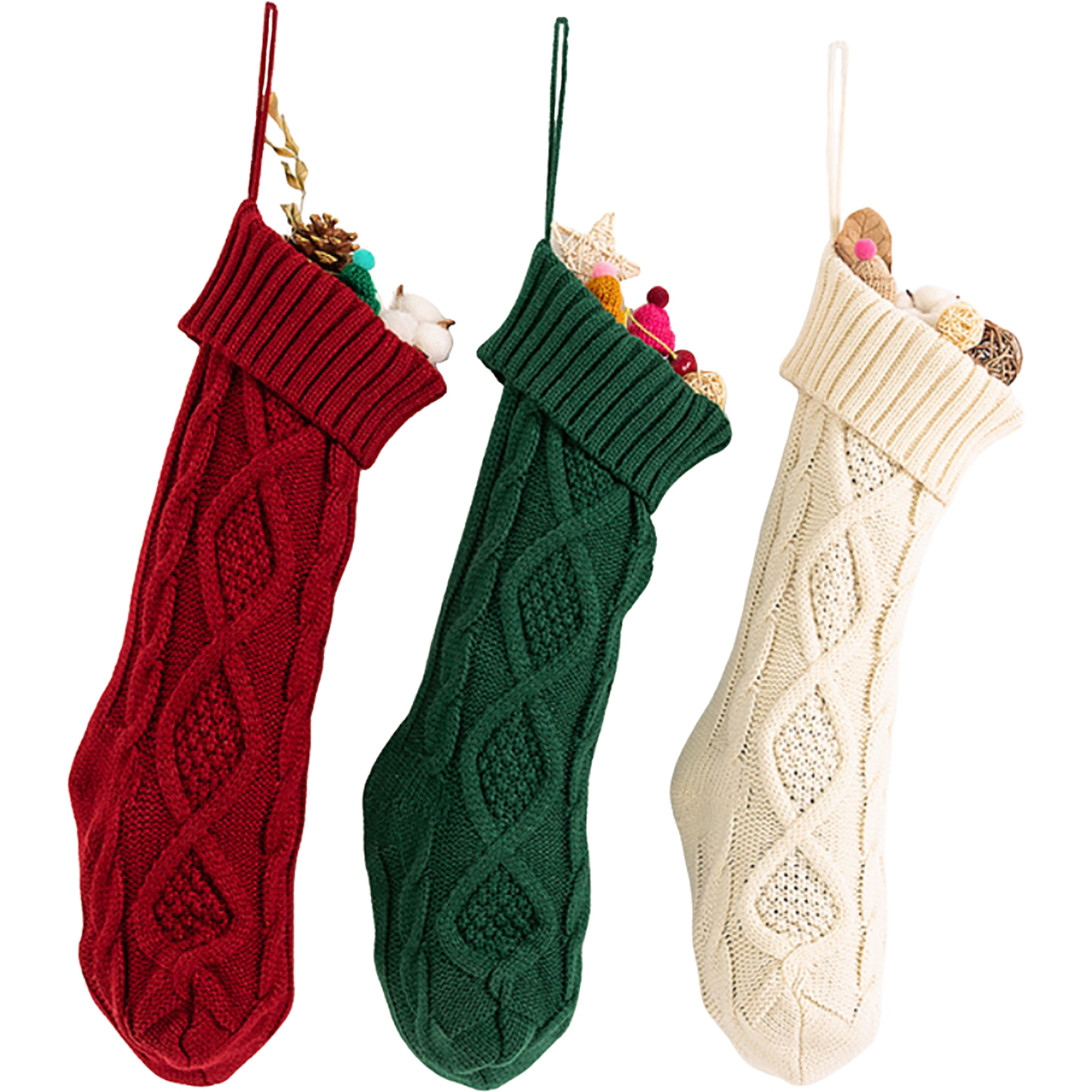 Christmas Knitted Acrylic Sock - Holiday Decor Stockings 2