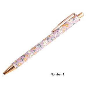Metal Ballpoint Pen With Flower Pattern 2