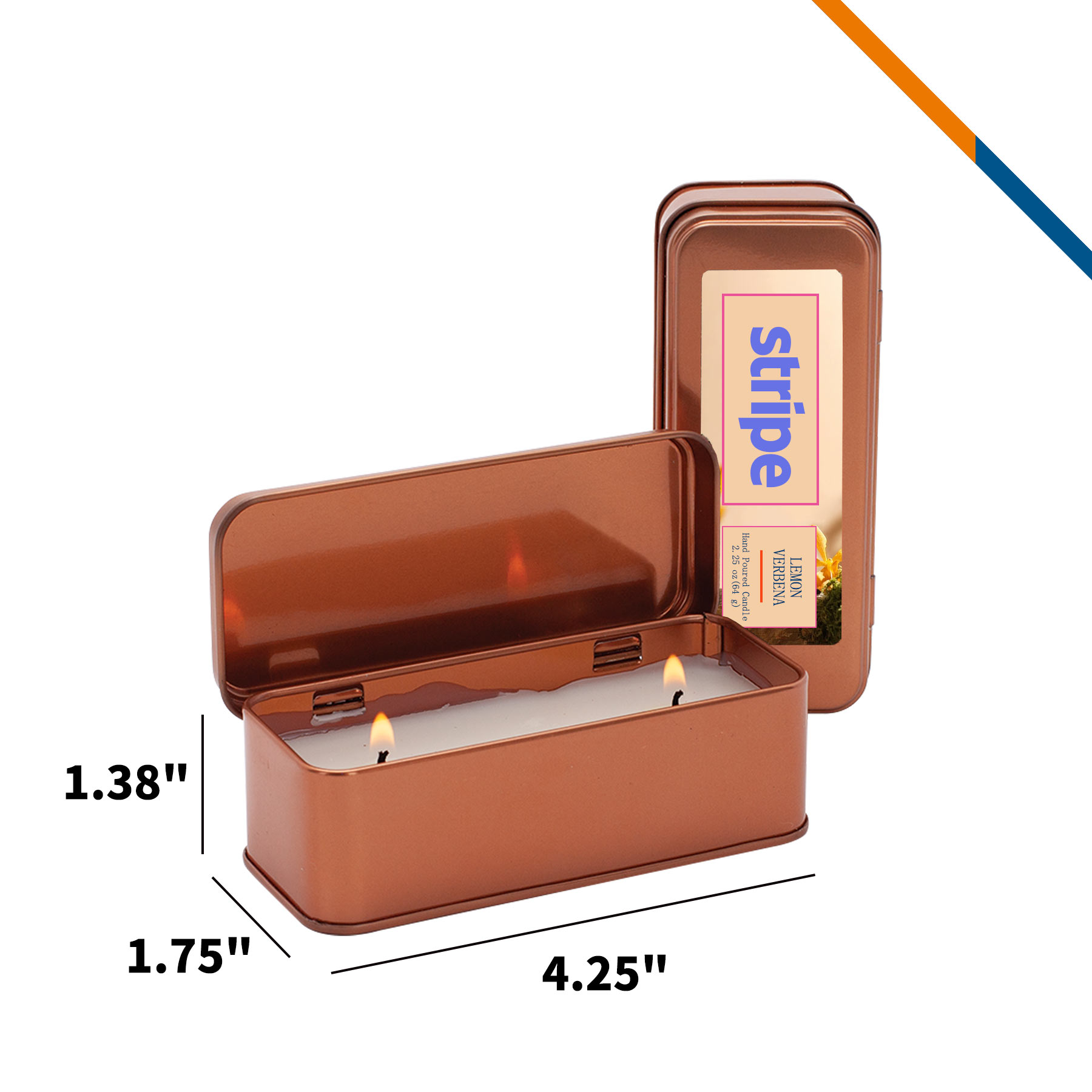 Lumi Scented Copper Rectangular Candle - 2.25 OZ. 3