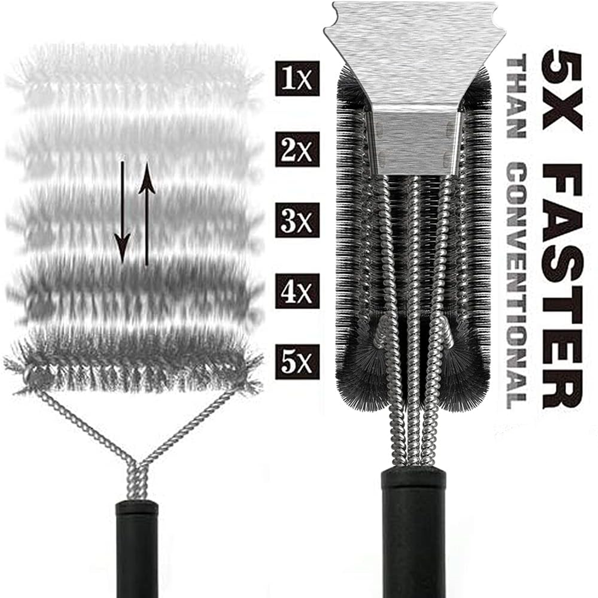18" Stainless Steel Grill Brush And Scraper 2