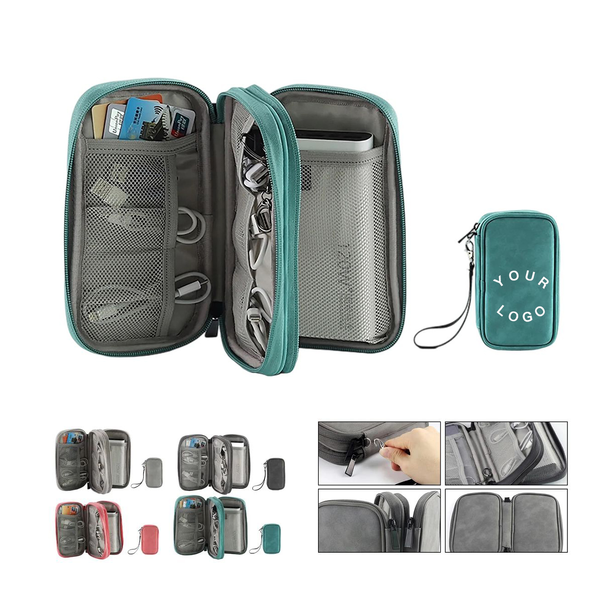 Durable PU Travel Case for Cables and Gadgets 1