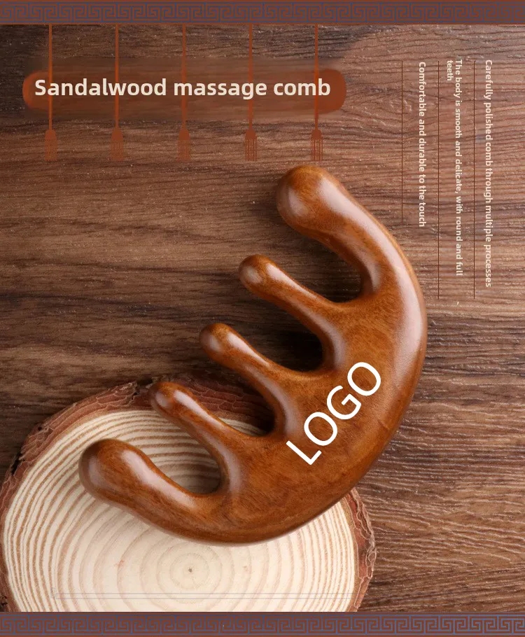 Luxury Sandalwood Comb for Corporate Gifts Hotel Amenities Private Label 2